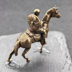 Mini Brass Knight on Horse Figurine – Collectible Warrior Sculpture