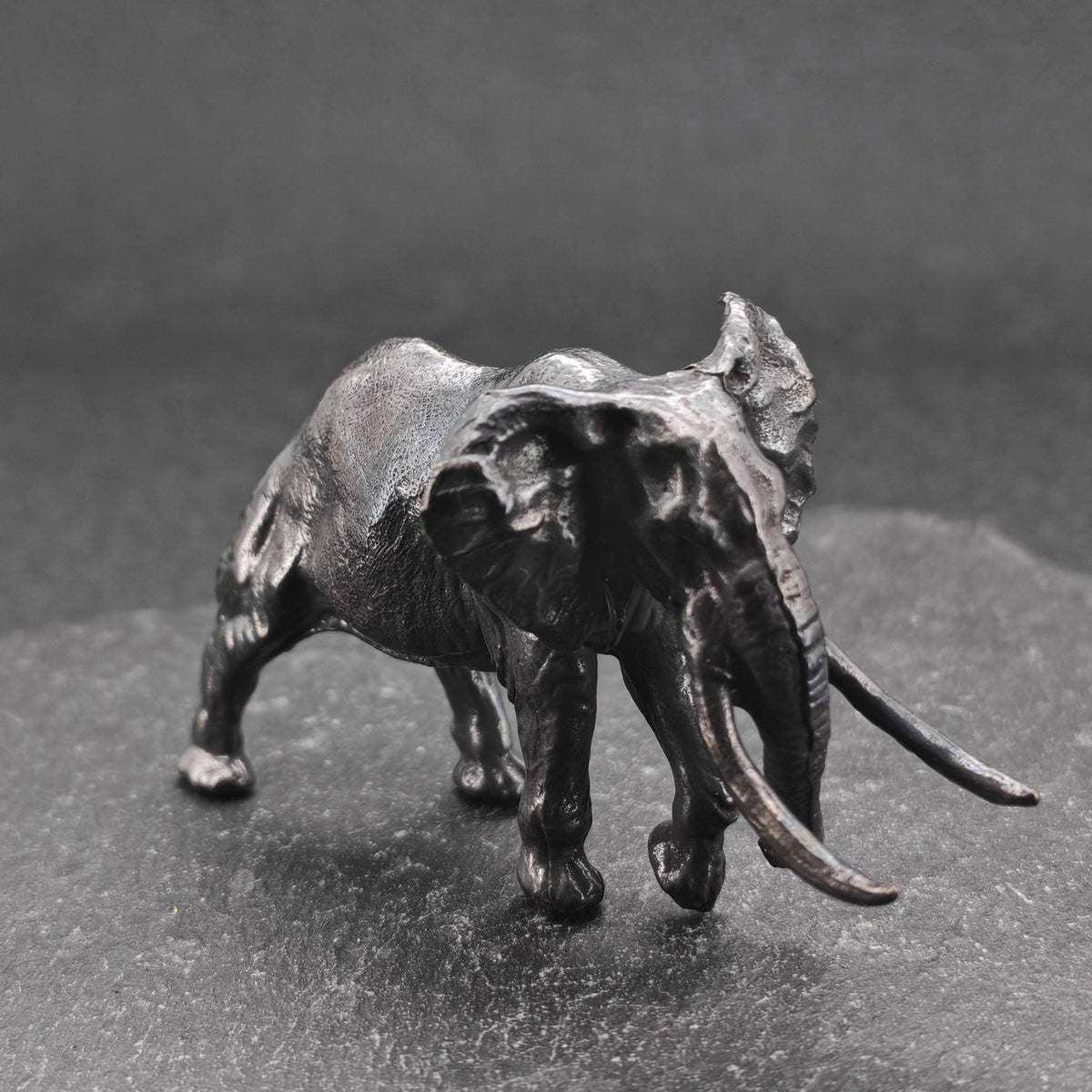 Solid Brass Mammoth Figurine – Antique Prehistoric Sculpture for Desk, Shelf & Collector Display