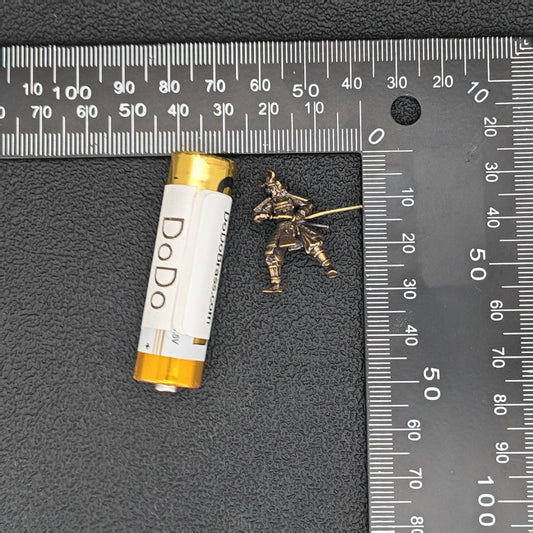 Brass Samurai Drawing Sword Figurine – Handcrafted Miniature Collectible