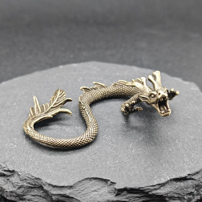 Brass Dragon Figurine – Handcrafted Oriental Miniature Collectible