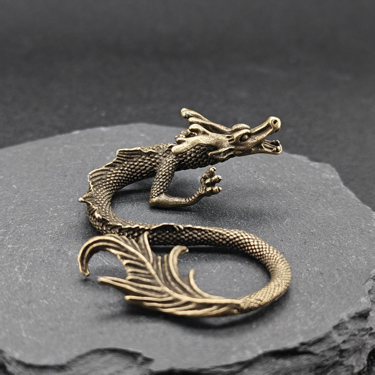 Brass Dragon Figurine – Handcrafted Oriental Miniature Collectible