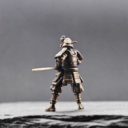 Brass Samurai Drawing Sword Figurine – Handcrafted Miniature Collectible