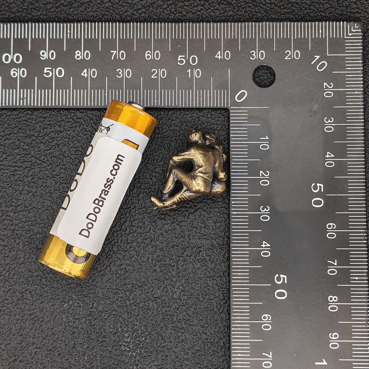 Lovers in Embrace — Tiny Brass Couple Sculpture