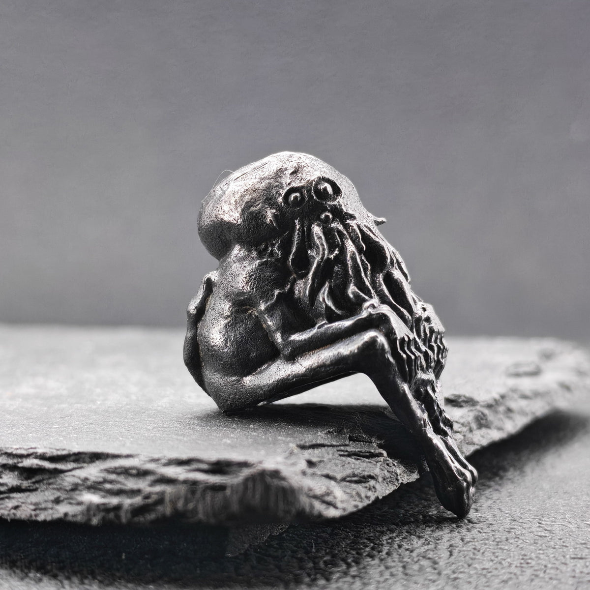 Cthulhu Infant Thinker — Aged Brass Miniature Figurine