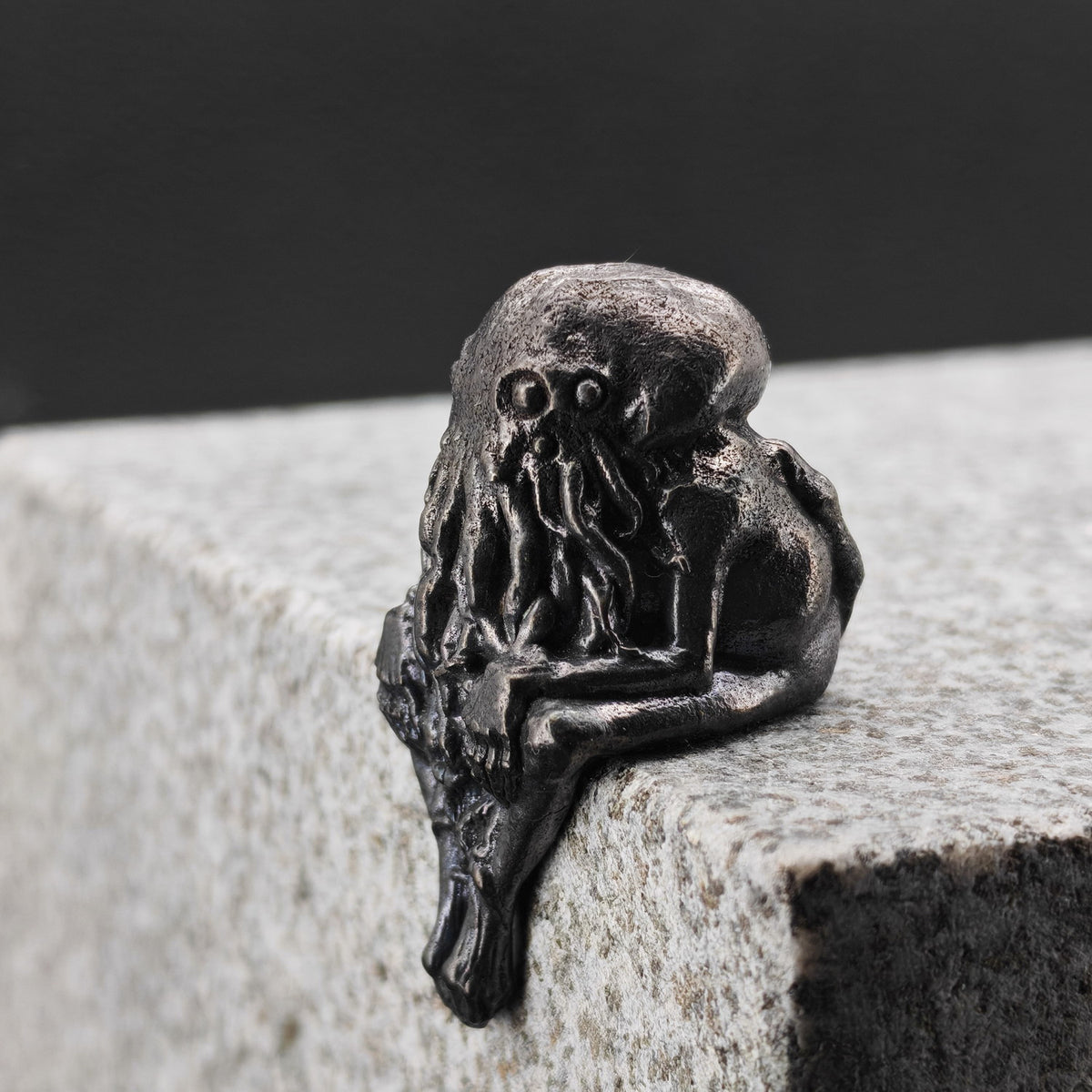 Cthulhu Infant Thinker — Aged Brass Miniature Figurine