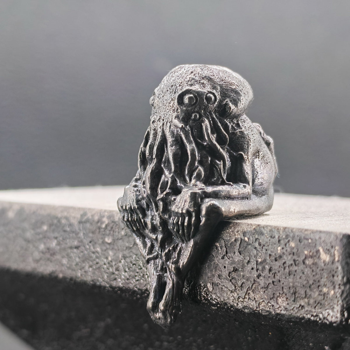 Cthulhu Infant Thinker — Aged Brass Miniature Figurine