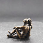 Lovers in Embrace — Tiny Brass Couple Sculpture