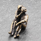 Lovers in Embrace — Tiny Brass Couple Sculpture