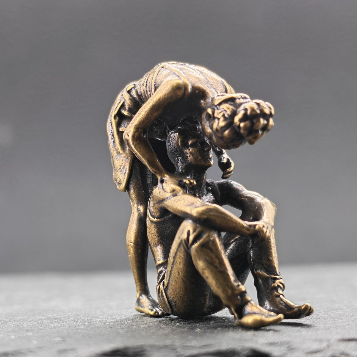 Nowhere Else to Be — Brass Entwined Couple Sculpture