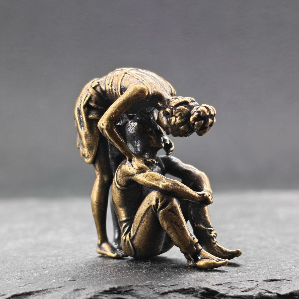 Nowhere Else to Be — Brass Entwined Couple Sculpture