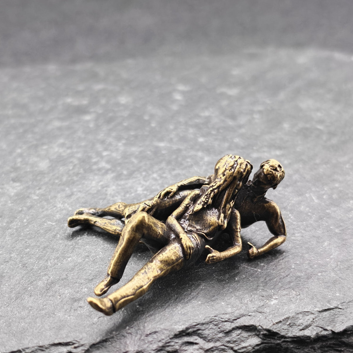 Lying in Each Other's Arms — Brass Couple Figurine