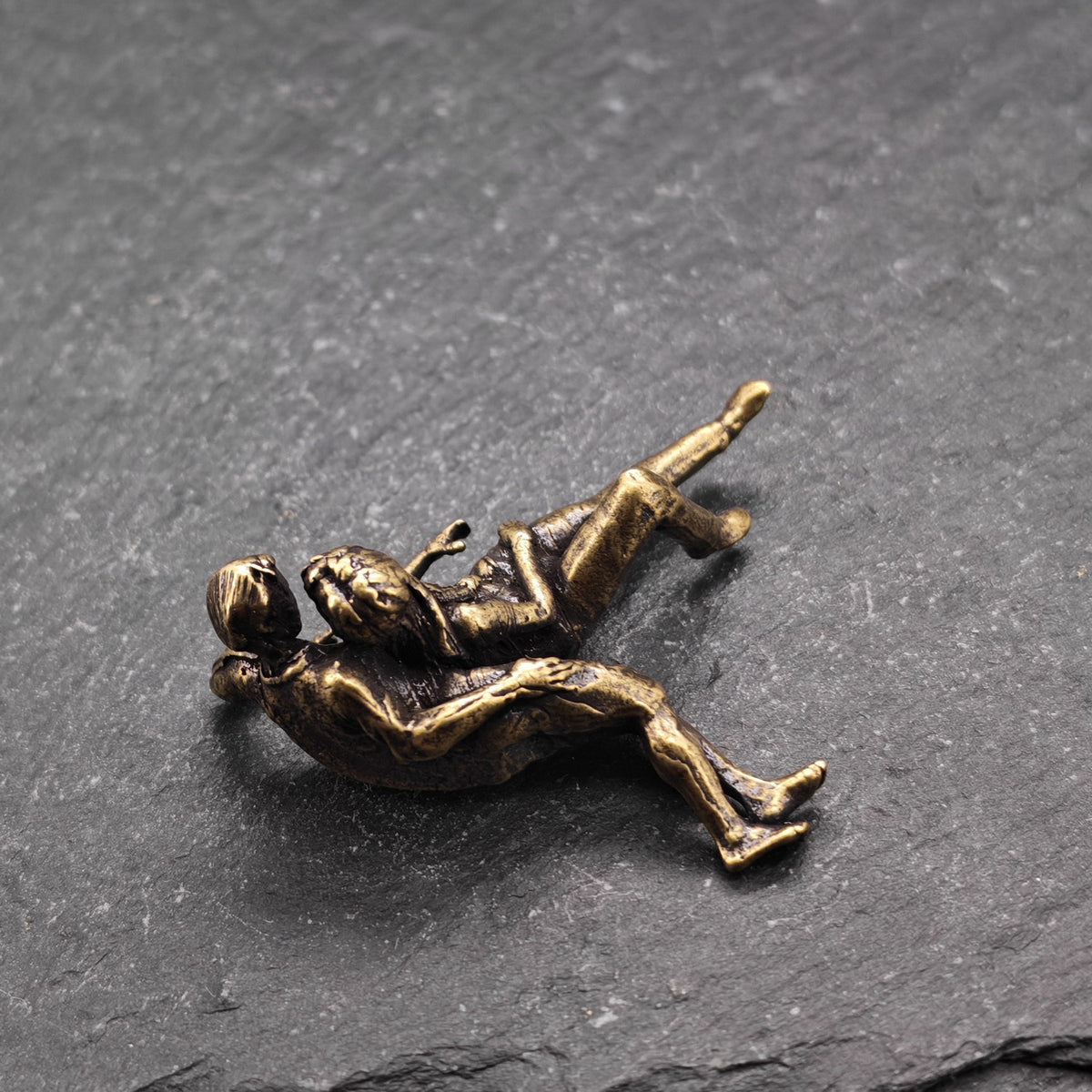 Lying in Each Other's Arms — Brass Couple Figurine