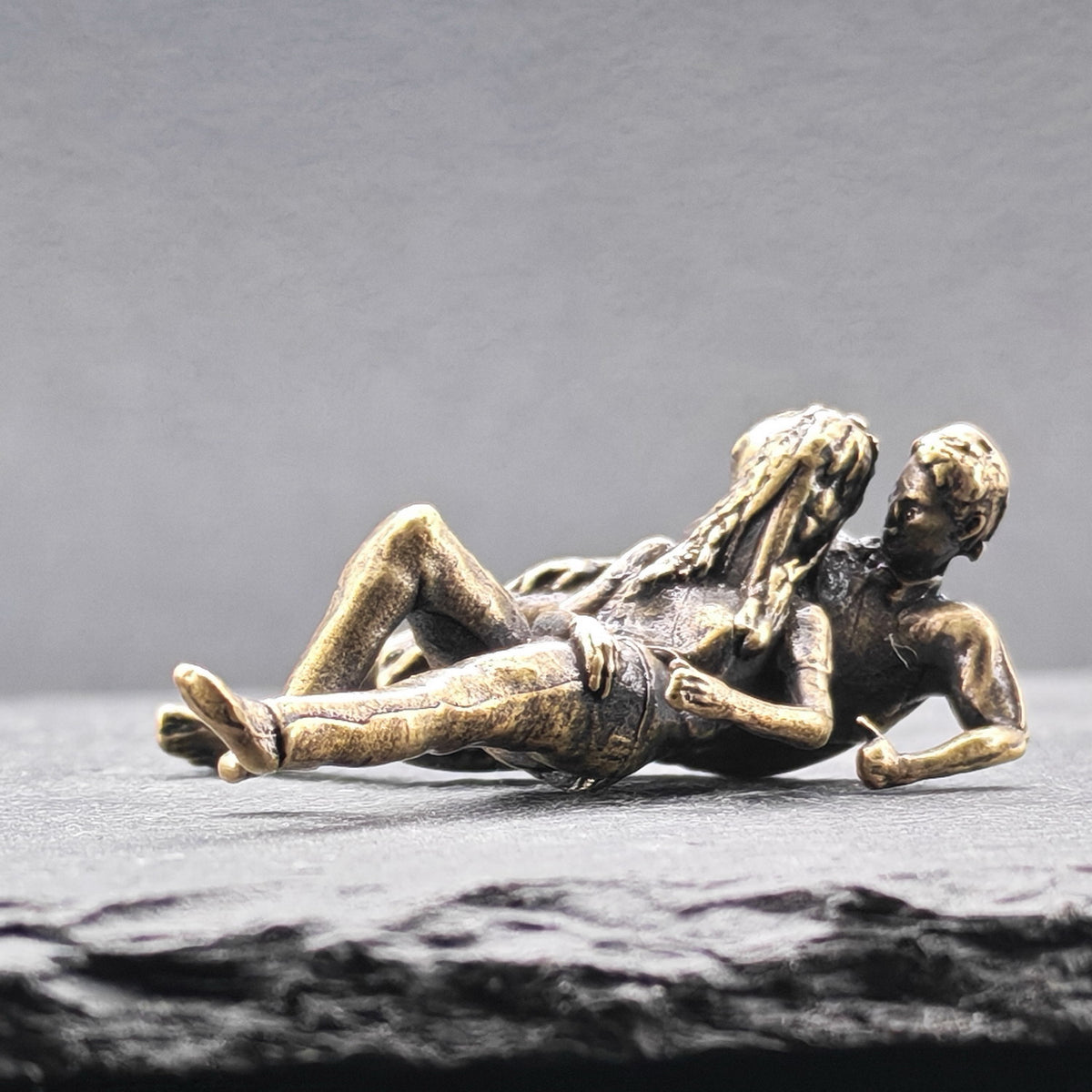 Lying in Each Other's Arms — Brass Couple Figurine