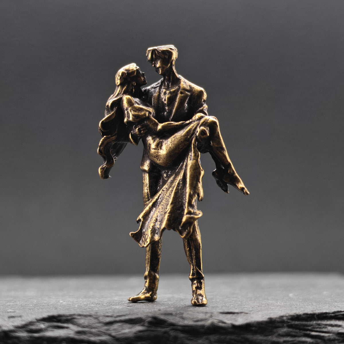 The Way He Holds Her — Brass Couple Figurine