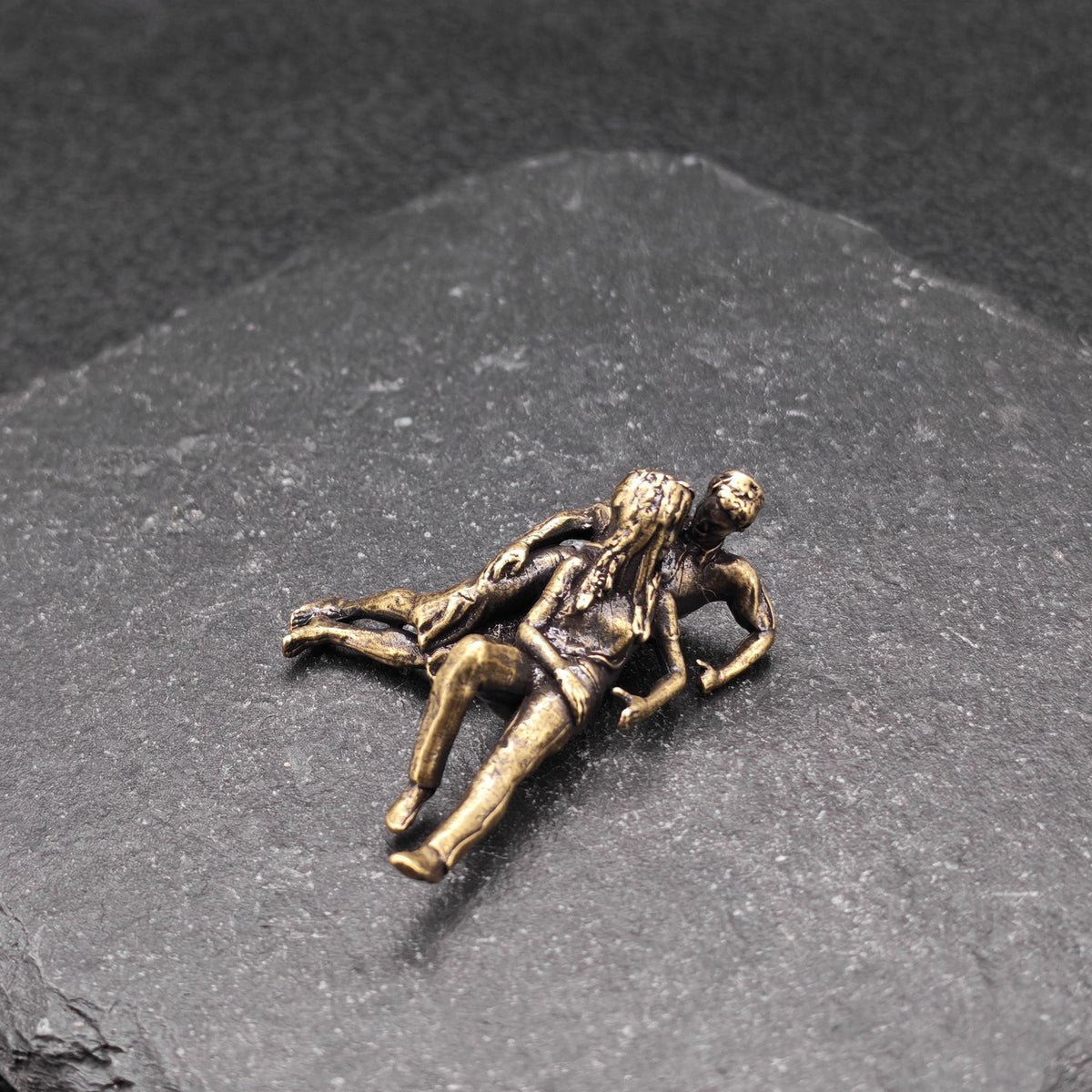 Lying in Each Other's Arms — Brass Couple Figurine