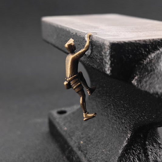 Brass Miniature Climber Figure – Micro World Diorama & Terrarium Accessory