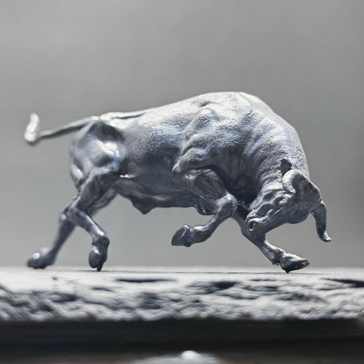 Brass Charging Bull Figurine — Bull Market Symbol, Zodiac Ox Sculpture for Desk and Shelf