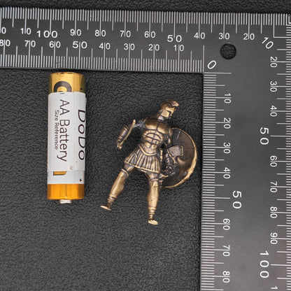 Brass Roman Gladiator Figurine – Miniature Ancient Warrior Sculpture for Desk, Shelf & Collector Display