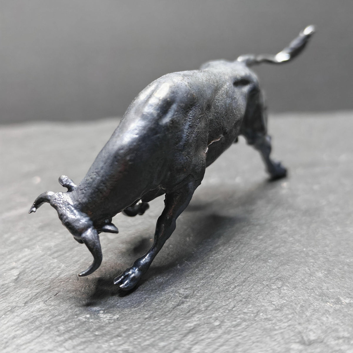 Brass Charging Bull Figurine — Bull Market Symbol, Zodiac Ox Sculpture for Desk and Shelf