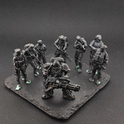 Brass Military Miniature — Oxidised Black Soldier Figurine, 9 Poses for Collectors and Diorama Builders