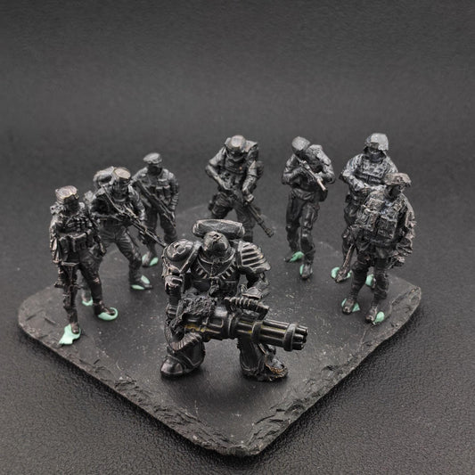 Brass Military Miniature — Oxidised Black Soldier Figurine, 9 Poses for Collectors and Diorama Builders
