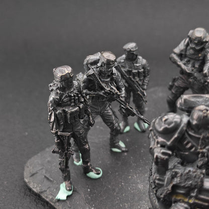 Brass Military Miniature — Oxidised Black Soldier Figurine, 9 Poses for Collectors and Diorama Builders