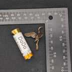 Crane in Flight Brass Figurine – Handcrafted Bird Miniature for Terrarium and Desk