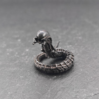Brass Facehugger Miniature | Oxidised Black | Biomechanical Horror Collectible