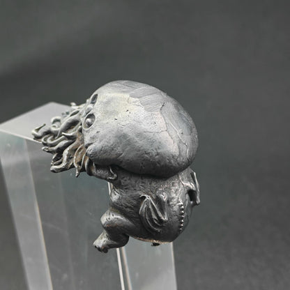 Black Oxidised Brass Baby Cthulhu Figurine | Handcast Octopus Monster Collectible | Desk & Shelf Decor