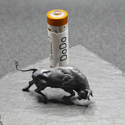 Brass Charging Bull Figurine — Bull Market Symbol, Zodiac Ox Sculpture for Desk and Shelf