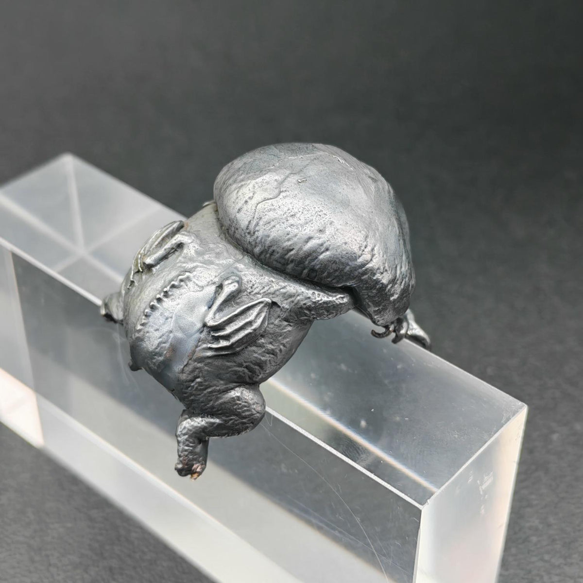 Black Oxidised Brass Baby Cthulhu Figurine | Handcast Octopus Monster Collectible | Desk & Shelf Decor