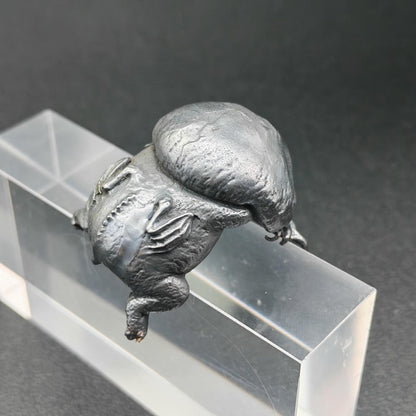 Black Oxidised Brass Baby Cthulhu Figurine | Handcast Octopus Monster Collectible | Desk & Shelf Decor