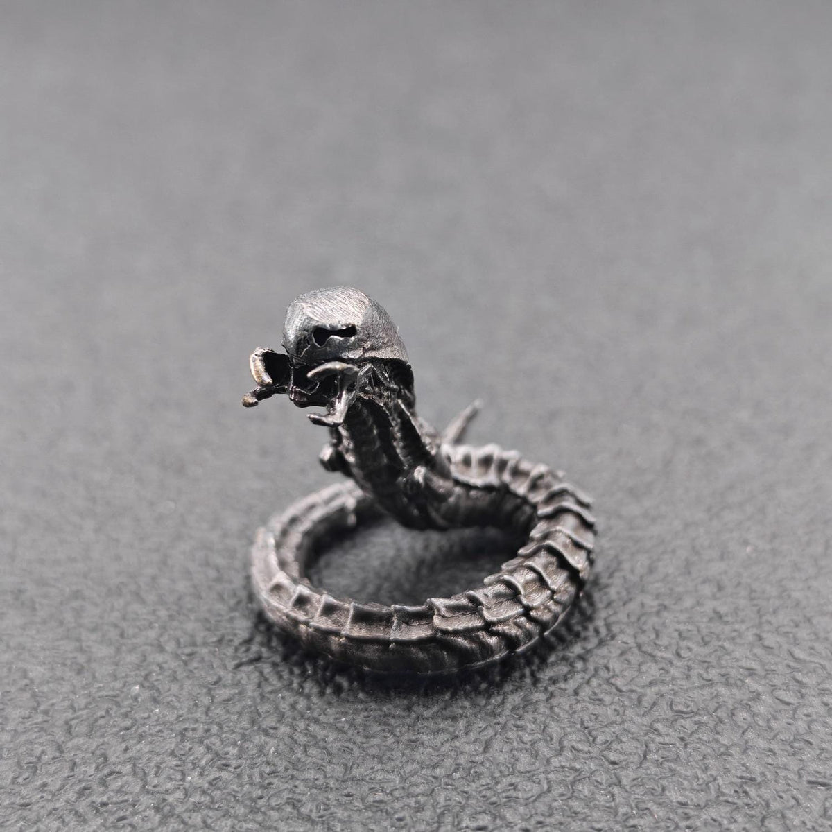 Brass Facehugger Miniature | Oxidised Black | Biomechanical Horror Collectible