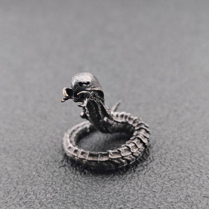Brass Facehugger Miniature | Oxidised Black | Biomechanical Horror Collectible