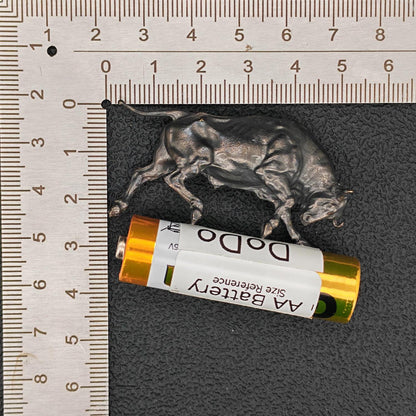 Brass Charging Bull Figurine — Bull Market Symbol, Zodiac Ox Sculpture for Desk and Shelf