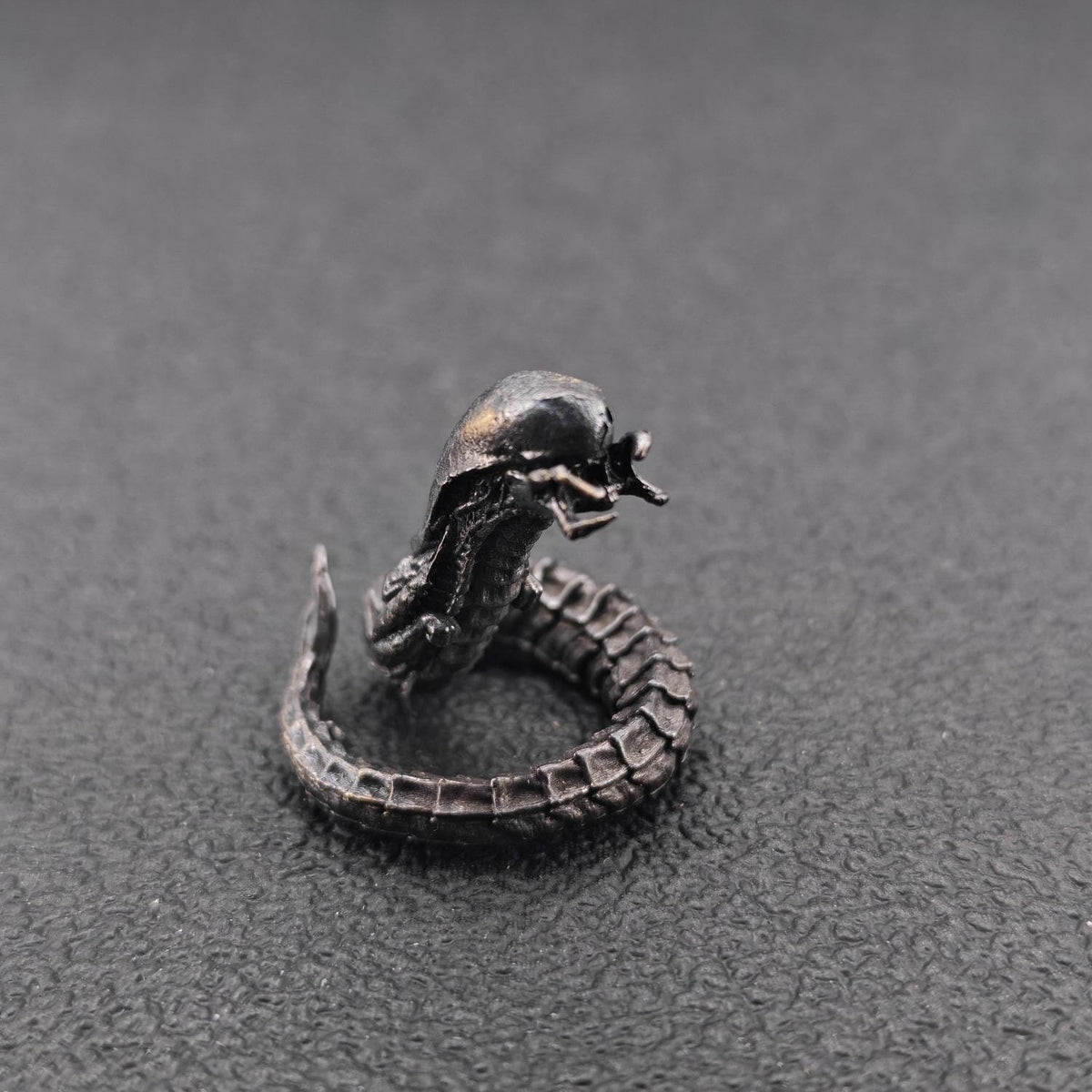 Brass Facehugger Miniature | Oxidised Black | Biomechanical Horror Collectible