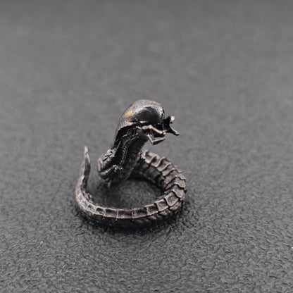 Brass Facehugger Miniature | Oxidised Black | Biomechanical Horror Collectible