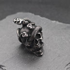 Snake and Skull Gothic Pendant – Stainless Steel Necklace for Him