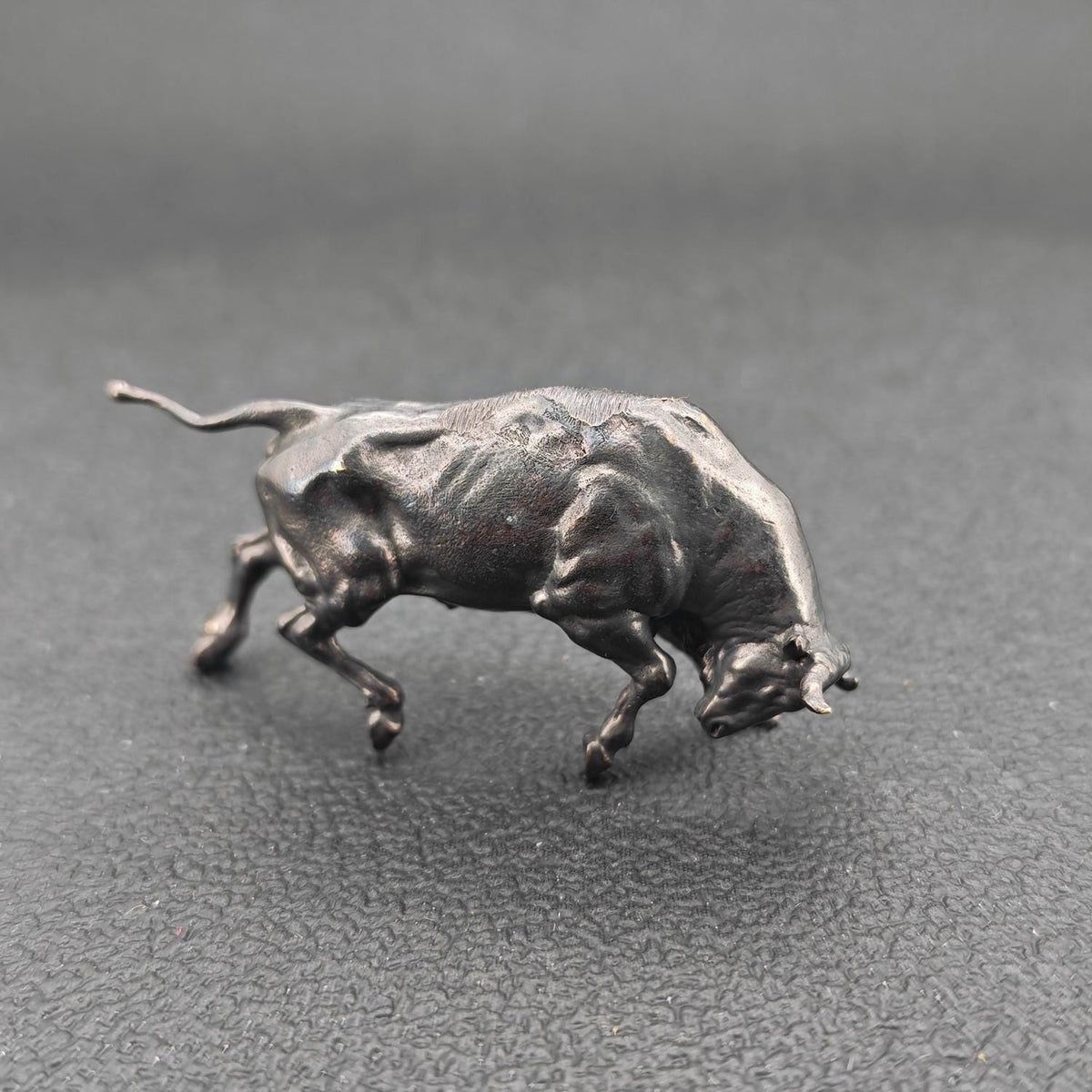Brass Charging Bull Figurine — Bull Market Symbol, Zodiac Ox Sculpture for Desk and Shelf