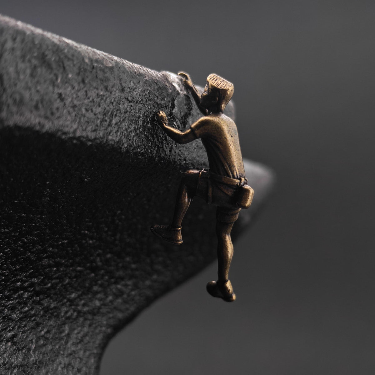 Brass Miniature Climber Figure – Micro World Diorama & Terrarium Accessory