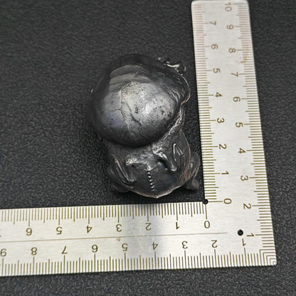 Black Oxidised Brass Baby Cthulhu Figurine | Handcast Octopus Monster Collectible | Desk & Shelf Decor