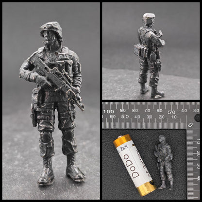 Brass Military Miniature — Oxidised Black Soldier Figurine, 9 Poses for Collectors and Diorama Builders