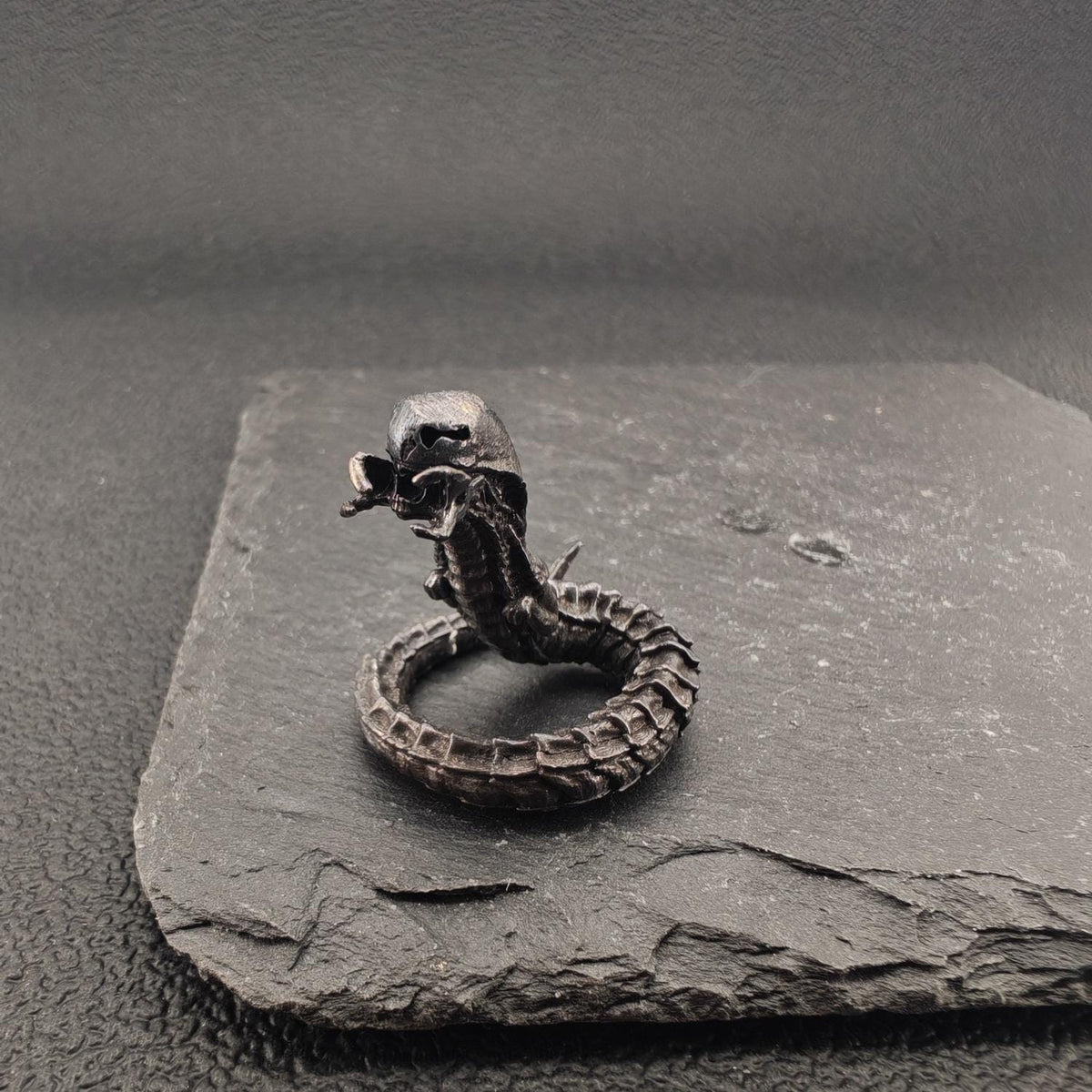 Brass Facehugger Miniature | Oxidised Black | Biomechanical Horror Collectible