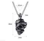 Snake and Skull Gothic Pendant – Stainless Steel Necklace for Him