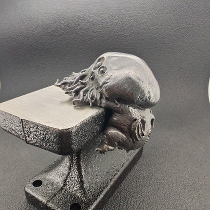 Black Oxidised Brass Baby Cthulhu Figurine | Handcast Octopus Monster Collectible | Desk & Shelf Decor