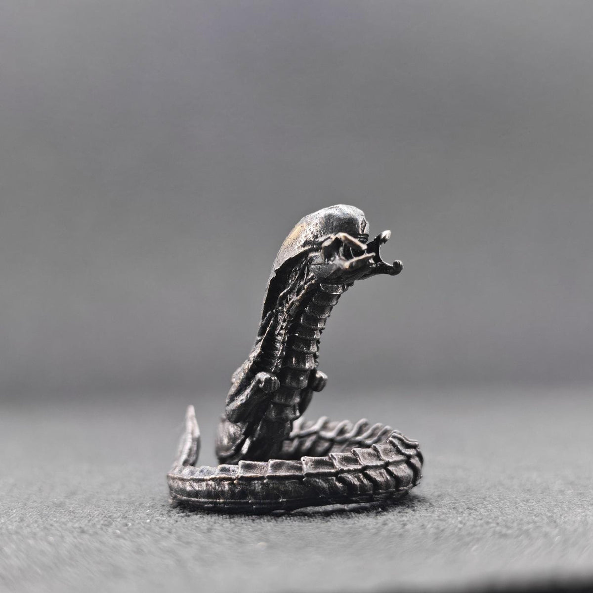 Brass Facehugger Miniature | Oxidised Black | Biomechanical Horror Collectible