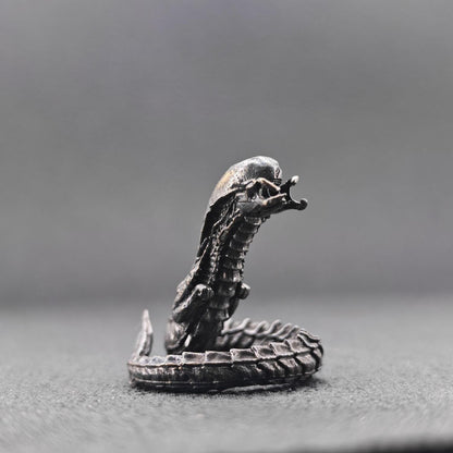 Brass Facehugger Miniature | Oxidised Black | Biomechanical Horror Collectible