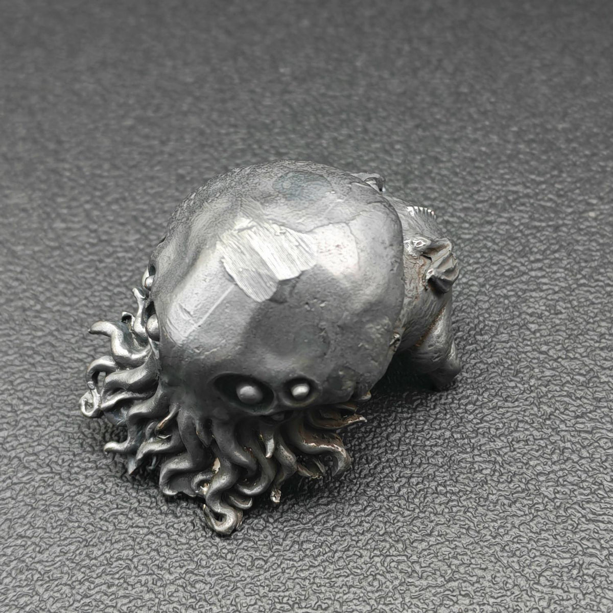 Black Oxidised Brass Baby Cthulhu Figurine | Handcast Octopus Monster Collectible | Desk & Shelf Decor