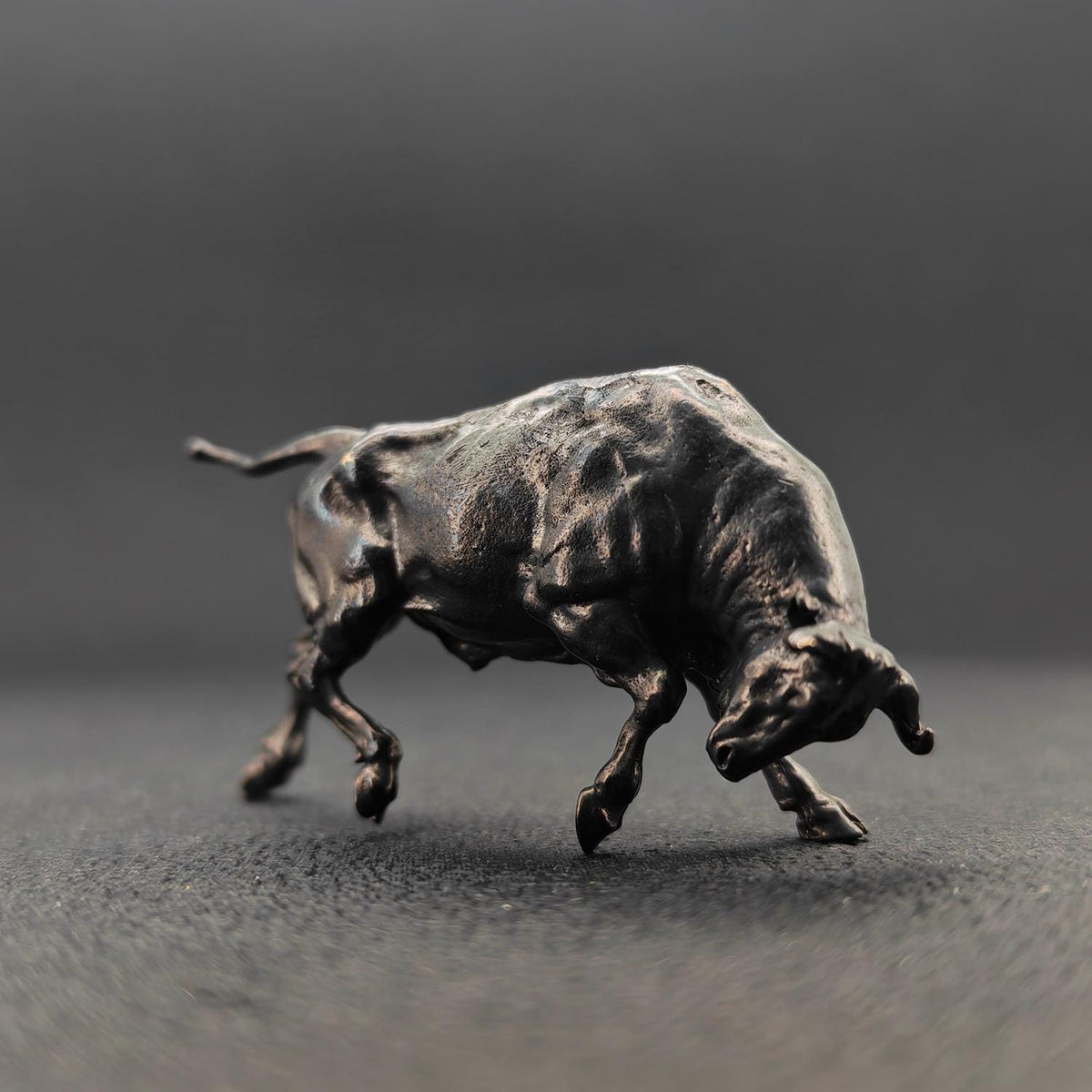 Brass Charging Bull Figurine — Bull Market Symbol, Zodiac Ox Sculpture for Desk and Shelf