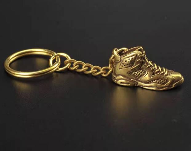 Brass Sneaker Charm — Retro Mini Shoe for Keyring, Bag Charm & Streetwear Collectors
